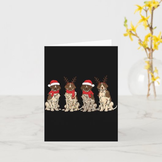 German Shorthair Inter Christmas Gsp Mom Dad  Kaart (Gele Bloem)