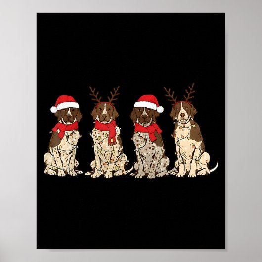 German Shorthair Inter Christmas Gsp Mom Dad  Poster (Voorkant)