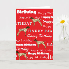 German Shorthair Pointer Birthday Card,, Red Kaart