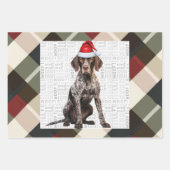 German Shorthair Pointer Christmas Dog Plaid Inpakpapier Vel (Voorkant)