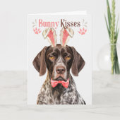 German Shorthair Pointer Dog Bunny Ears for Easter Feestdagen Kaart (Voorkant)