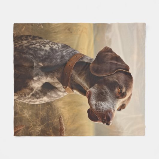 German Shorthair Pointer Fleece Deken (Voorkant (Horizontaal))