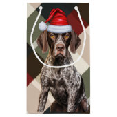 German Shorthair Pointer Holiday Plaid Christmas Klein Cadeauzakje (Achterkant)