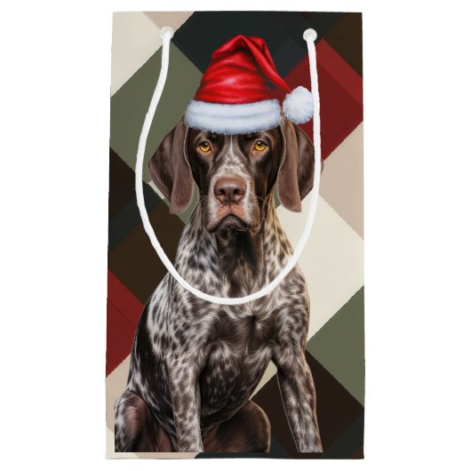 German Shorthair Pointer Holiday Plaid Christmas Klein Cadeauzakje (Voorkant)