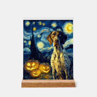 German Shorthaired Pointer 1 Cute Dog Halloween Ja Acryl Bord