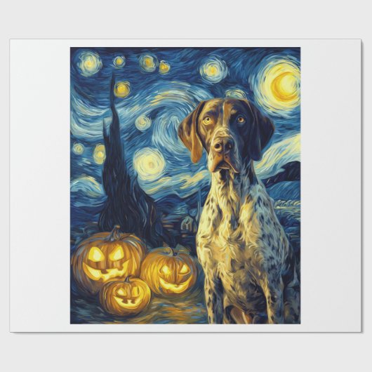 German Shorthaired Pointer 1 Cute Dog Halloween Ja Cadeaupapier (Vlak)