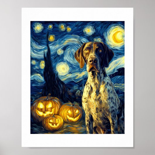 German Shorthaired Pointer 1 Schattige Hond Hallow Poster (Voorkant)