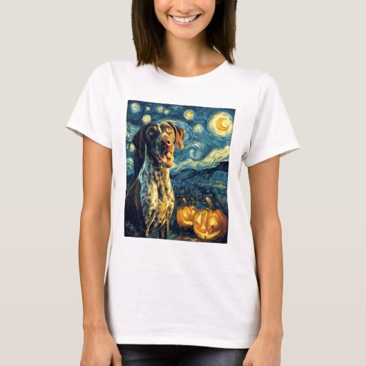 German Shorthaired Pointer 2 Schattige Hond Hallow T-shirt (Voorkant)