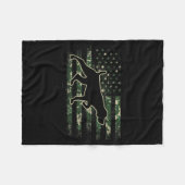 German Shorthaired Pointer Camo Amerikaanse Vlag U Fleece Deken (Voorkant (Horizontaal))