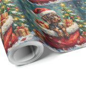 German Shorthaired Pointer Christmas Santa Bag Cadeaupapier (Rol Hoek)