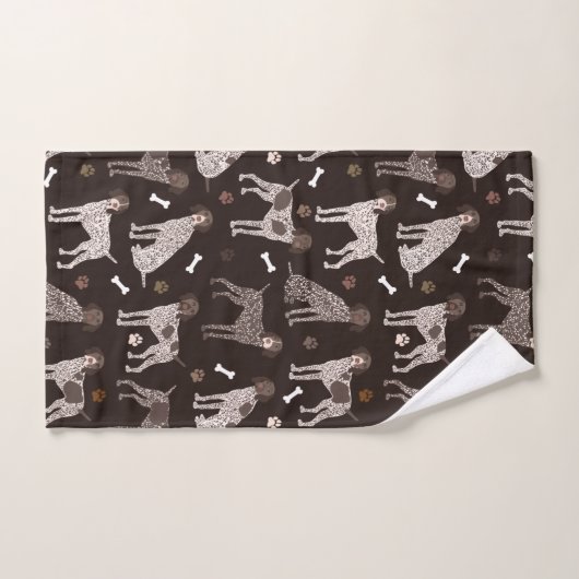 German Shorthaired Pointer Dog Bone and Paw Print Bad Handdoek (Handdoek)