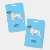 German Shorthaired Pointer dog cartoon Badge (Voor- en achterkant)