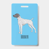 German Shorthaired Pointer dog cartoon Badge (Achterkant)