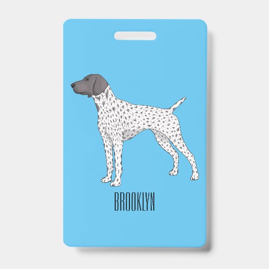 German Shorthaired Pointer dog cartoon Badge (Voorzijde)