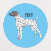 German Shorthaired Pointer dog cartoon Labels (Design 2)