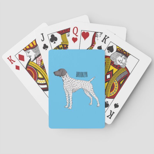 German Shorthaired Pointer dog cartoon Pokerkaarten (Achterkant)