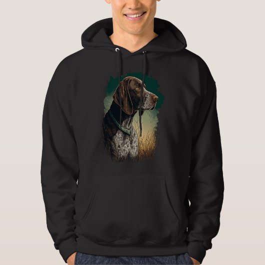German Shorthaired Pointer Dog Portrait Tie and Dy Hoodie (Voorkant)