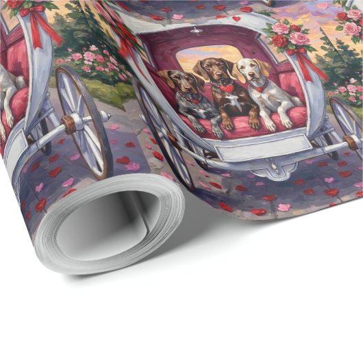 German Shorthaired Pointer  Dog Valentine's Day  Cadeaupapier (Rol Hoek)