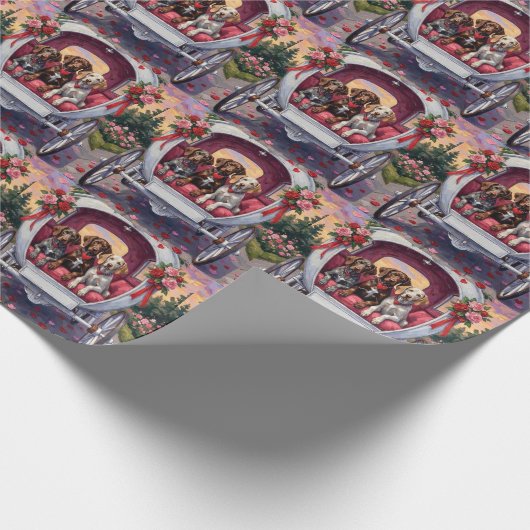 German Shorthaired Pointer  Dog Valentine's Day  Cadeaupapier (Hoek)