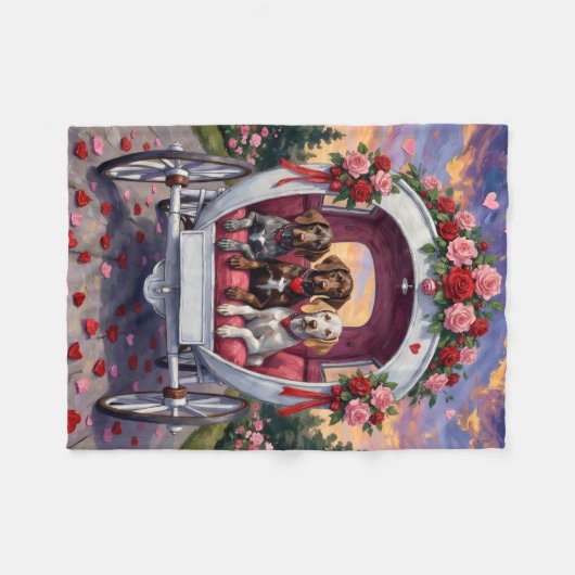 German Shorthaired Pointer  Dog Valentine's Day  Fleece Deken (Voorkant (Horizontaal))