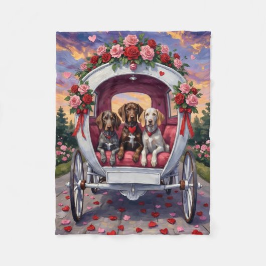 German Shorthaired Pointer  Dog Valentine's Day  Fleece Deken (Voorkant)