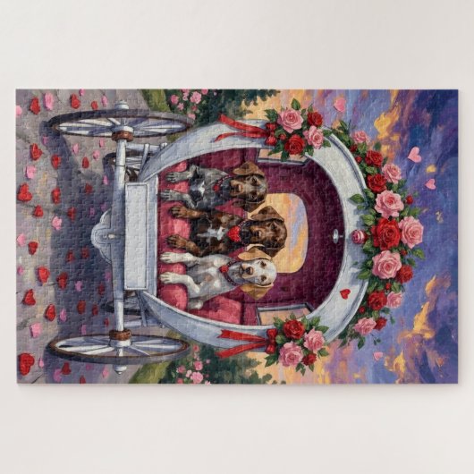 German Shorthaired Pointer  Dog Valentine's Day  Legpuzzel (Horizontaal)