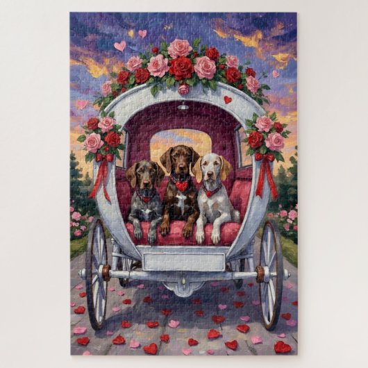 German Shorthaired Pointer  Dog Valentine's Day  Legpuzzel (Verticaal)