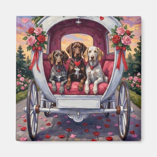 German Shorthaired Pointer  Dog Valentine's Day  Magneet (Voorkant)