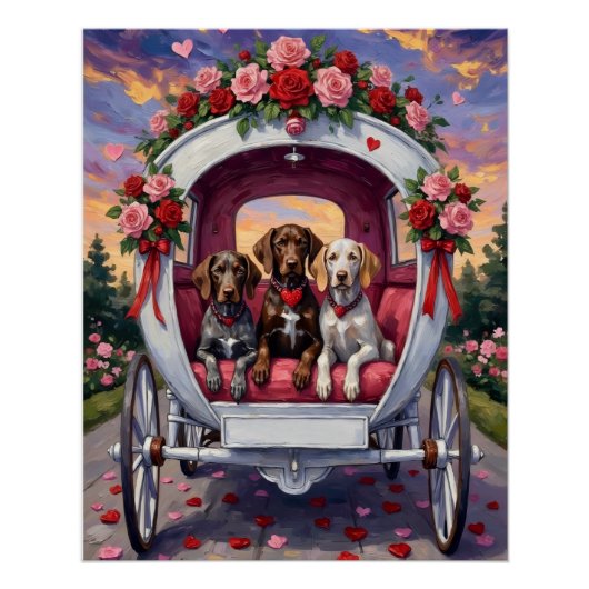 German Shorthaired Pointer Dog Valentine's Day Perfect Poster (Voorkant)