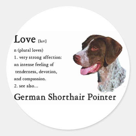 German Shorthaired Pointer Gifts Ronde Sticker (Voorkant)