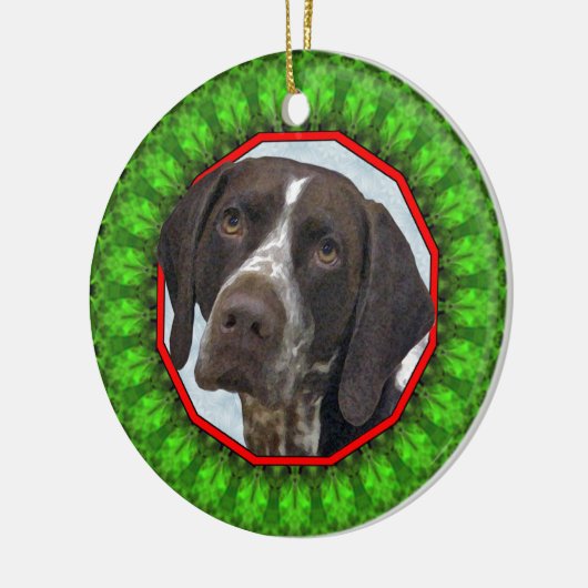 German Shorthaired Pointer Happy Howliday Keramisch Ornament (Links)