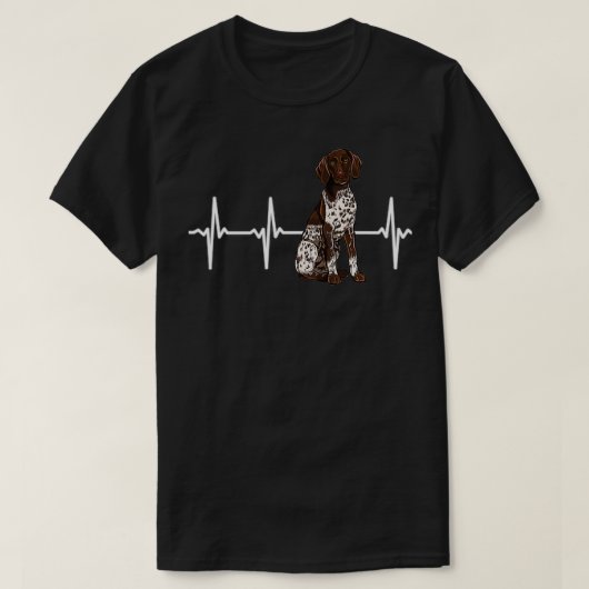 German Shorthaired Pointer Heartbeat Dog Lover T-shirt (Design voorkant)