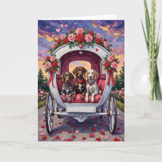 German Shorthaired Pointer Honden Valentijnsdag Kaart (Voorkant)