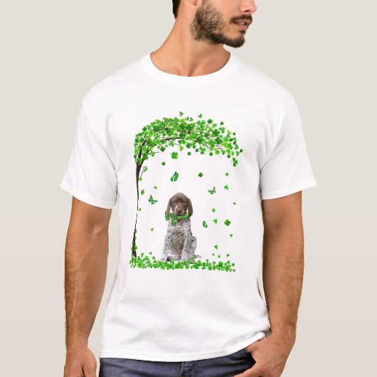 German Shorthaired Pointer Irish Green Shamrock Cl T-shirt (Voorkant)