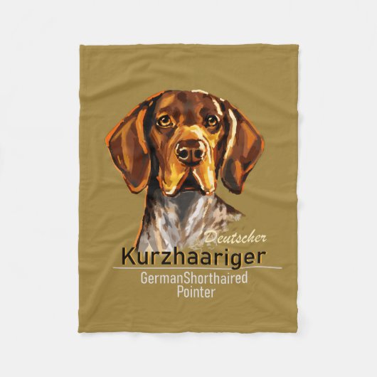 German Shorthaired Pointer Kurzhaar Fleece Blanket Deken (Voorkant)