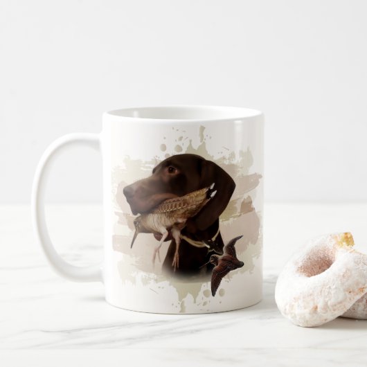 German Shorthaired Pointer,kurzhaar, Tapestry Post Koffiemok (Met donut)