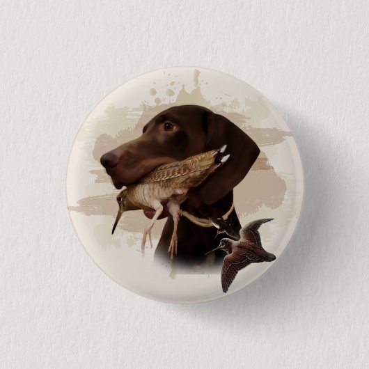 German Shorthaired Pointer,kurzhaar, Tapestry Post Ronde Button 3,2 Cm (Voorkant)
