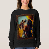 German Shorthaired Pointer Painting Sunflower Flow Trui (Voorkant)