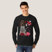 German Shorthaired Pointer Roos Hart Gelukkig Vale T-shirt (Voorkant volledig)