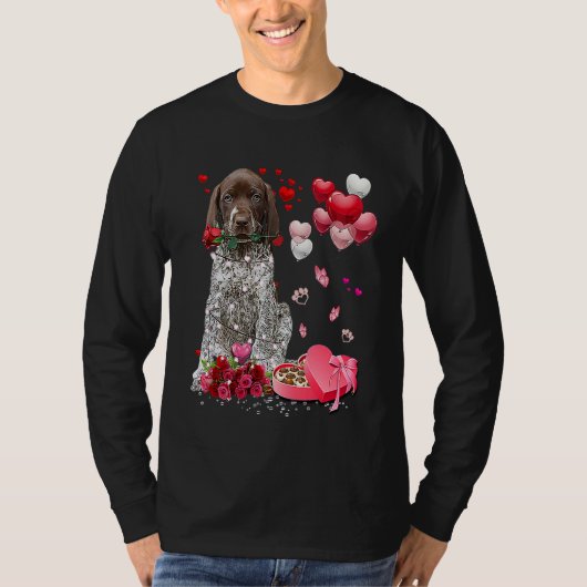 German Shorthaired Pointer Roos Hart Gelukkig Vale T-shirt (Voorkant)