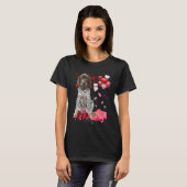German Shorthaired Pointer Roos Hart Gelukkig Vale T-shirt (Voorkant volledig)