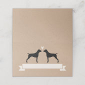 German Shorthaired Pointer Silhouettes Wedding Plaatskaartje (Buitenkant ongevouwen)