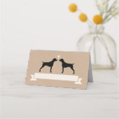 German Shorthaired Pointer Silhouettes Wedding Plaatskaartje (Voorkant)