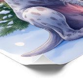 German Shorthaired Pointer Snowy Gate Santa Hat Perfect Poster (Hoek)