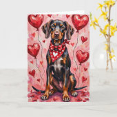 German Shorthaired Pointer Valentine’s Day Kaart (Gele Bloem)