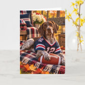 German Shorthaired Pointer Voetbalkaart Kaart (Gele Bloem)