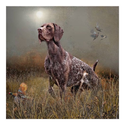German Shorthaired Pointers  Foto Afdruk (Voorkant)