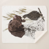 German Shorthaired Pointers (GSP) Briefkaart Koffi Sherpa Deken (Voorkant (horizontaal))