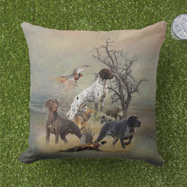 German Shorthaired Pointers (GSP)      Buitenkussen (Gras)
