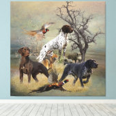 German Shorthaired Pointers (GSP)       Canvas Afdruk (Insitu (Houten vloer))
